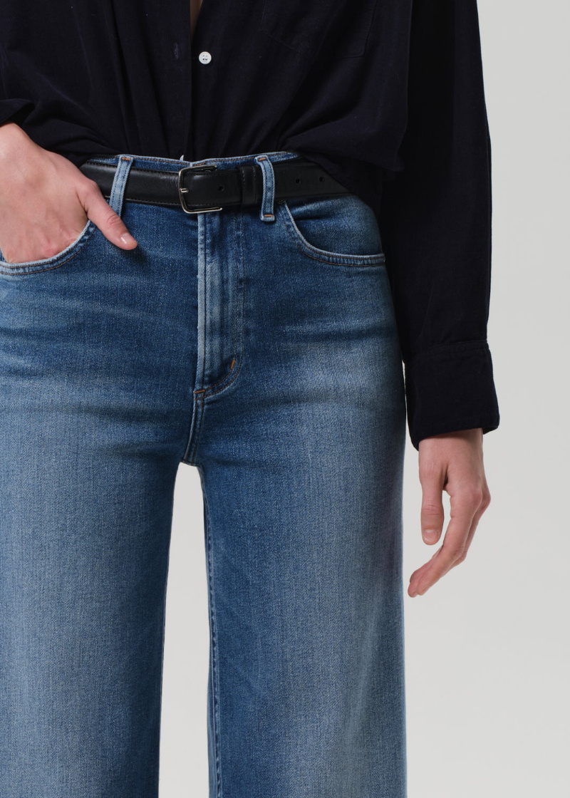 Citizen Of Humanity Lyra Long Wide Leg In Blue