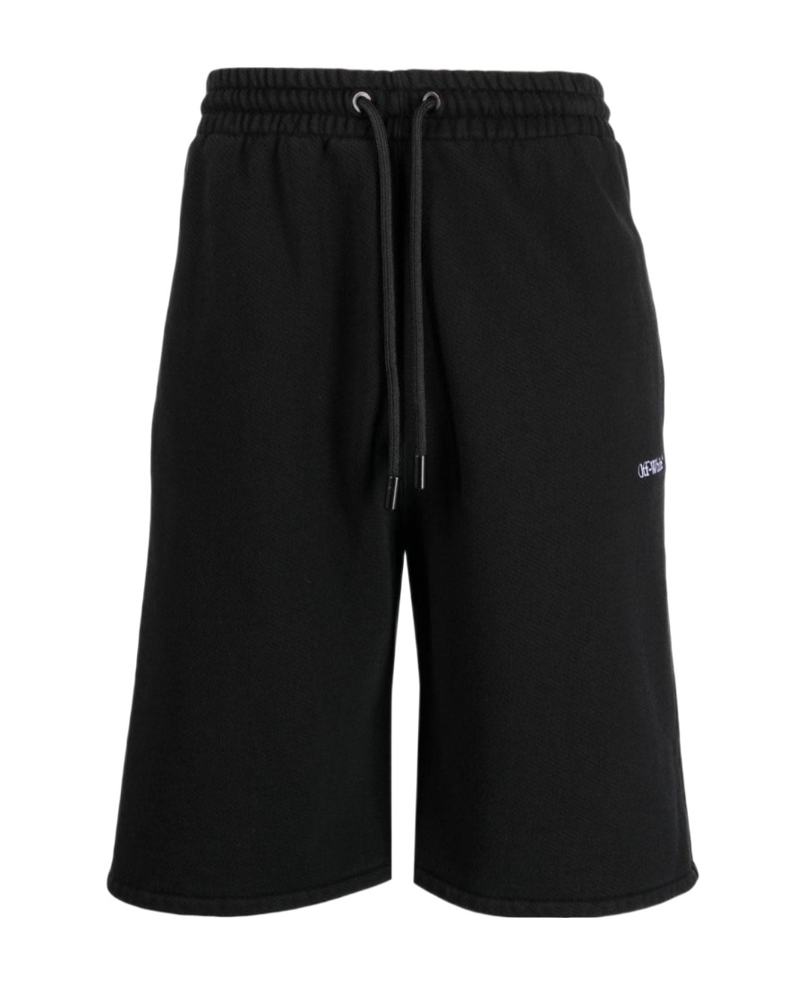 Off-white Off White "sporty Bermuda Shorts With Embroidered Arrow In Black