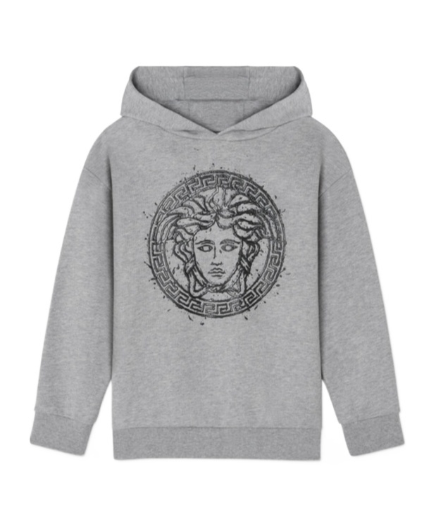 Versace Long-sleeved Sweater In Gray
