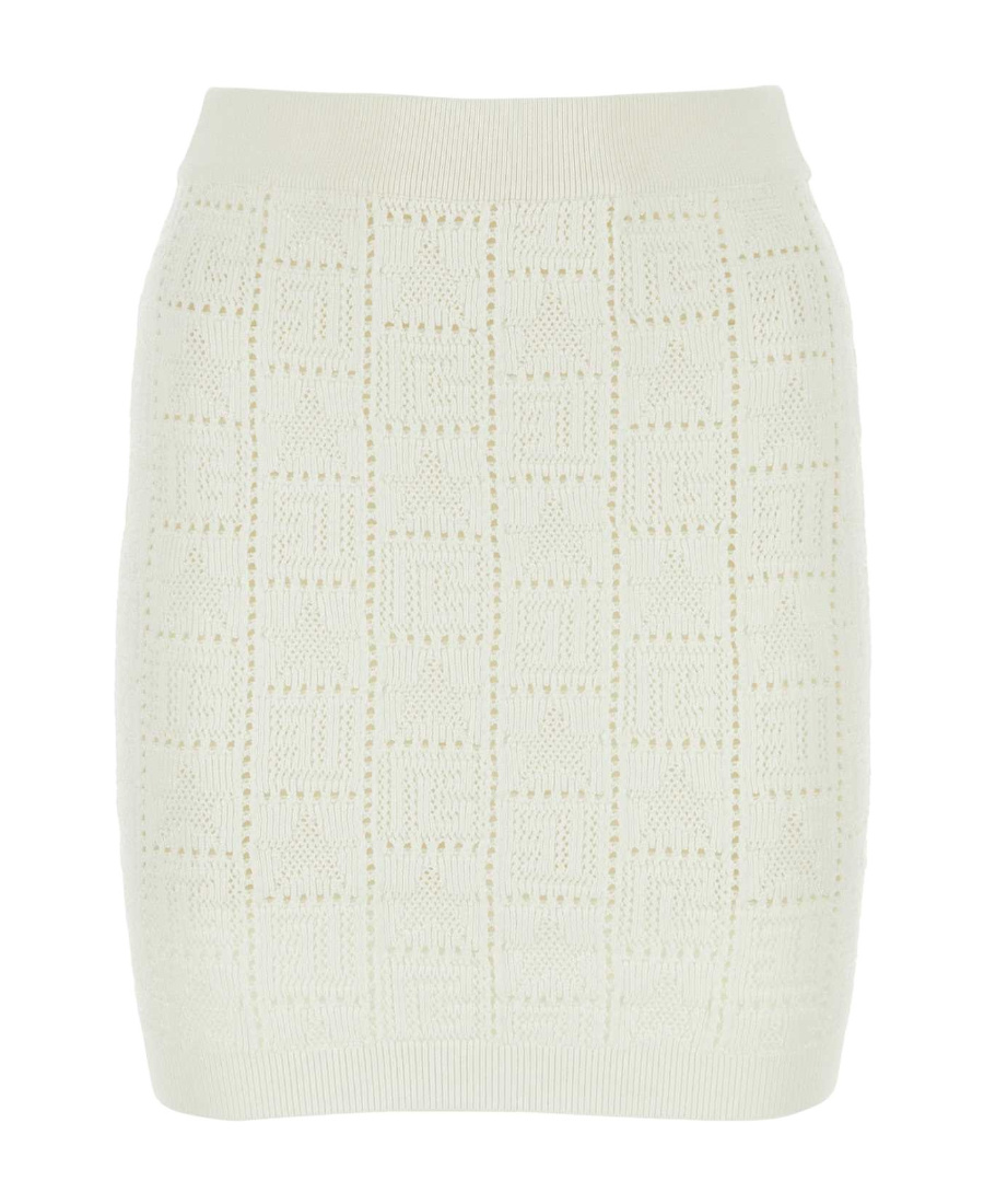 Balmain Knitted Skirt In White