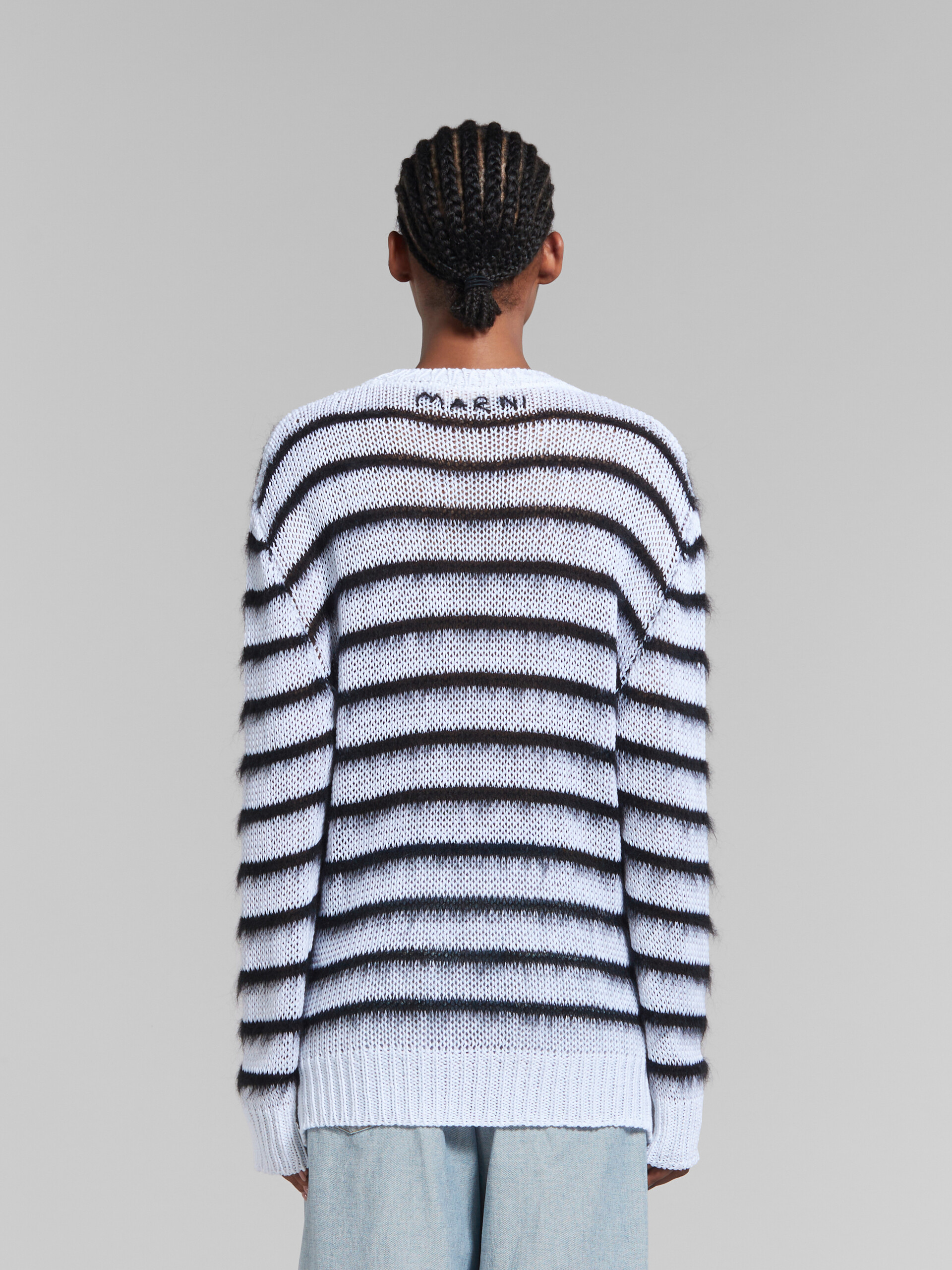 MARNI STRIPED OPEN-KNIT JUMPER