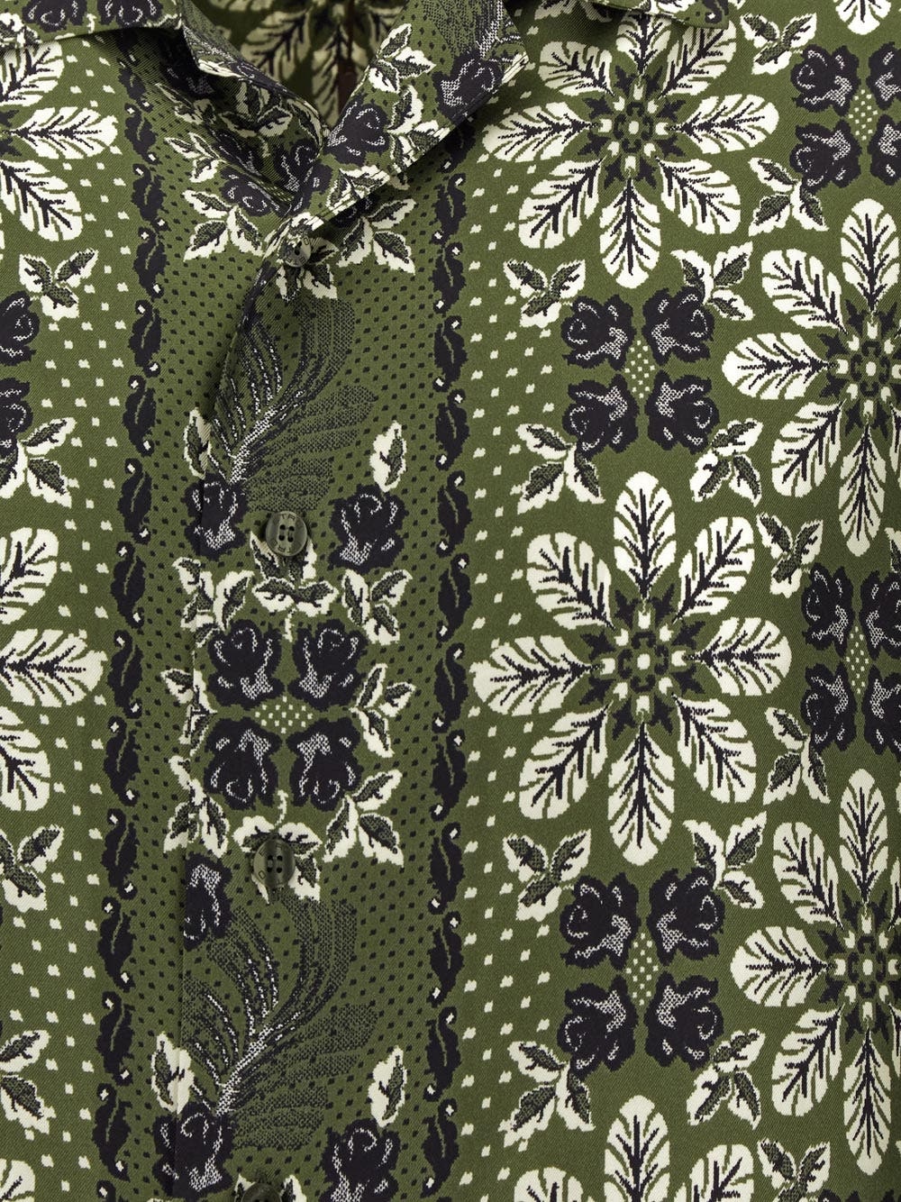 Etro Floral-print Silk Shirt In Green