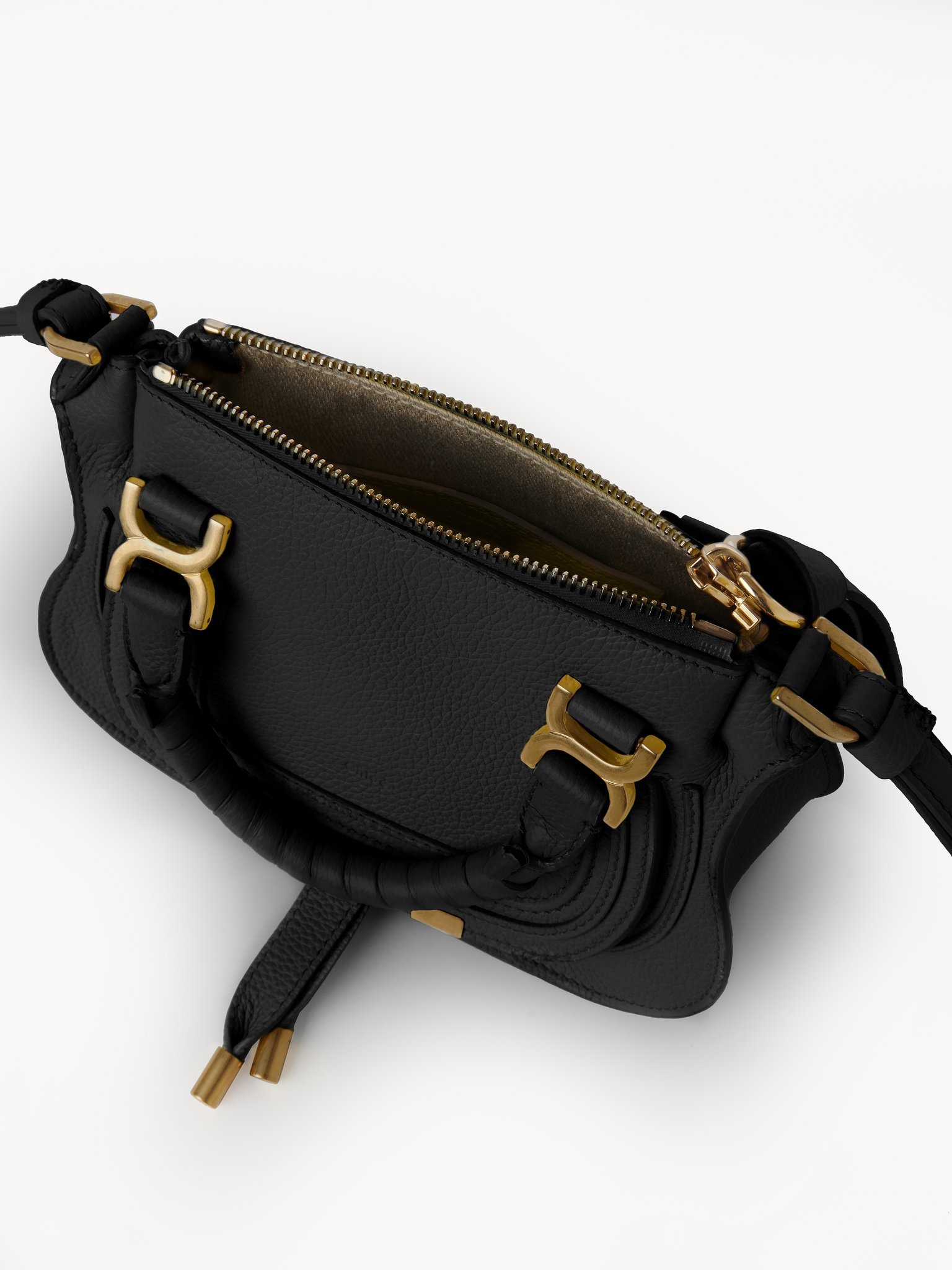 Chloé Marcie Leather Tote Bag In Black