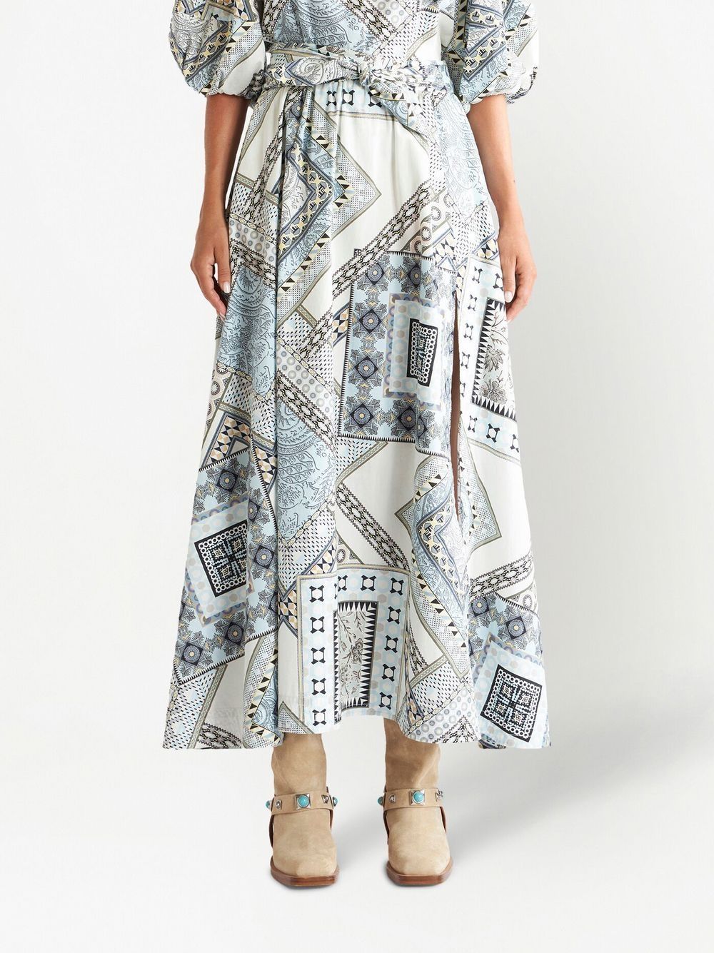 Etro Baumwollrock Mit Patchwork-motiven In White