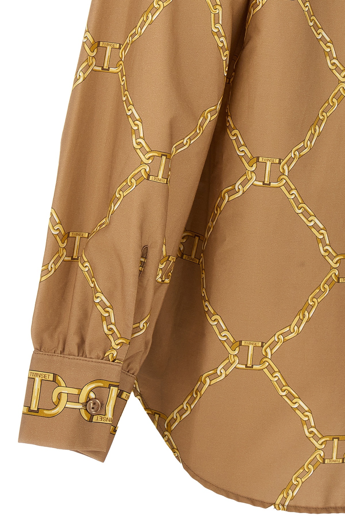 Twinset Print Shirt Shirt And Blouse Beige In Brown
