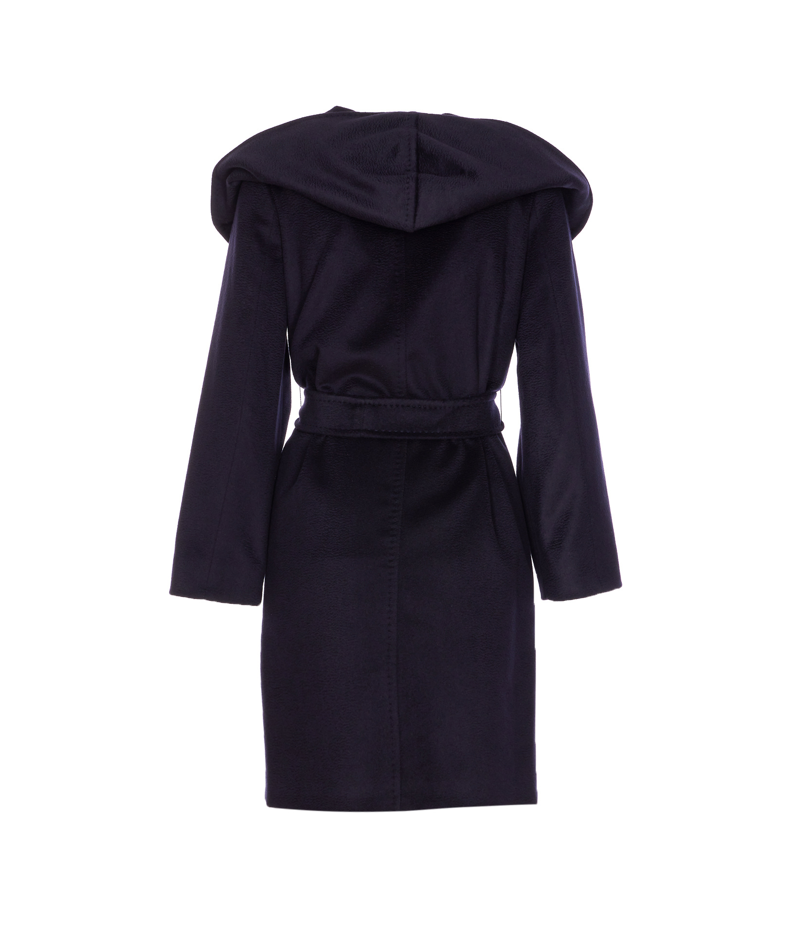 Max Mara Rialto Hooded Camel Coat In Black