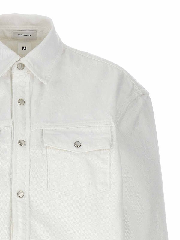 Wardrobe.nyc Denim Jacket With Chest Pockets In White