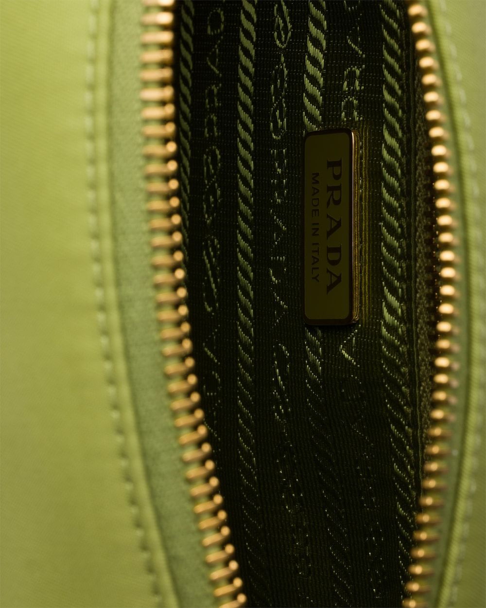 Prada Zipper Shoulder Bag In Green