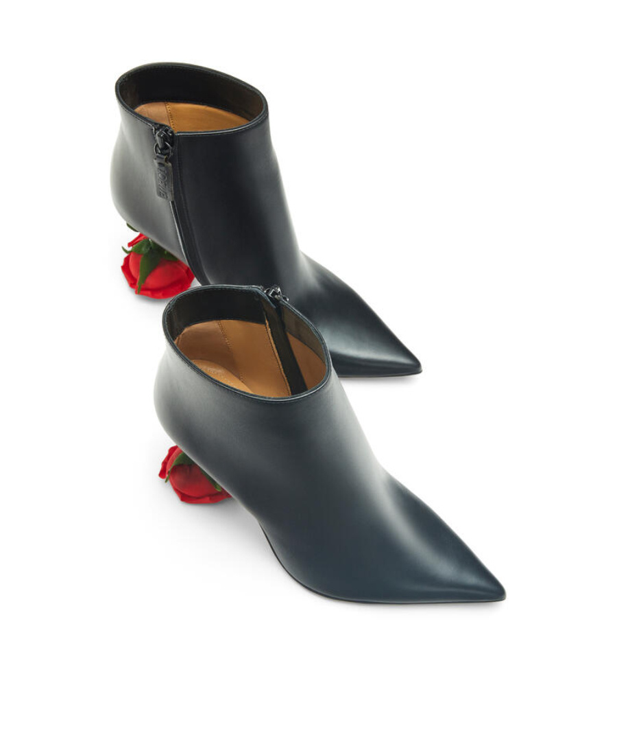 Loewe Logo High-heeled Boots In Black