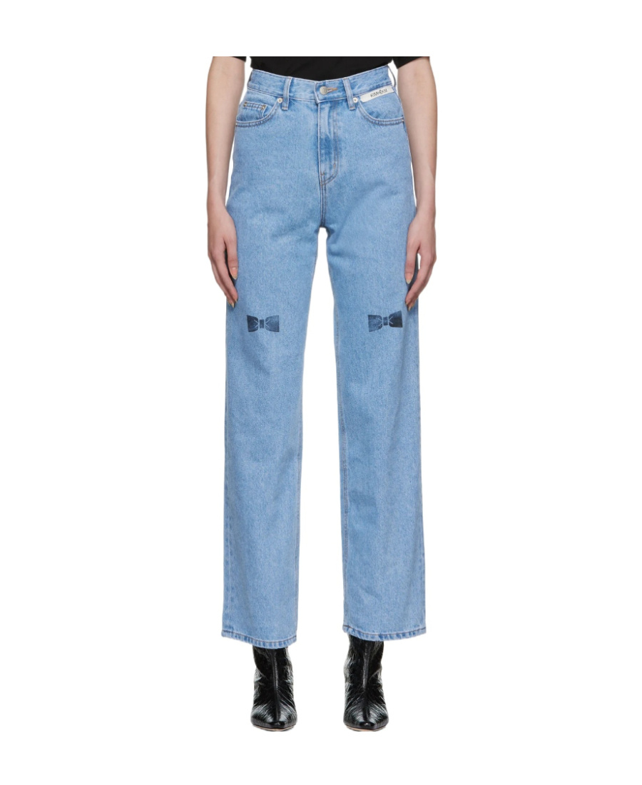 Kimhēkim High-rise Straight-leg Jeans In Blue