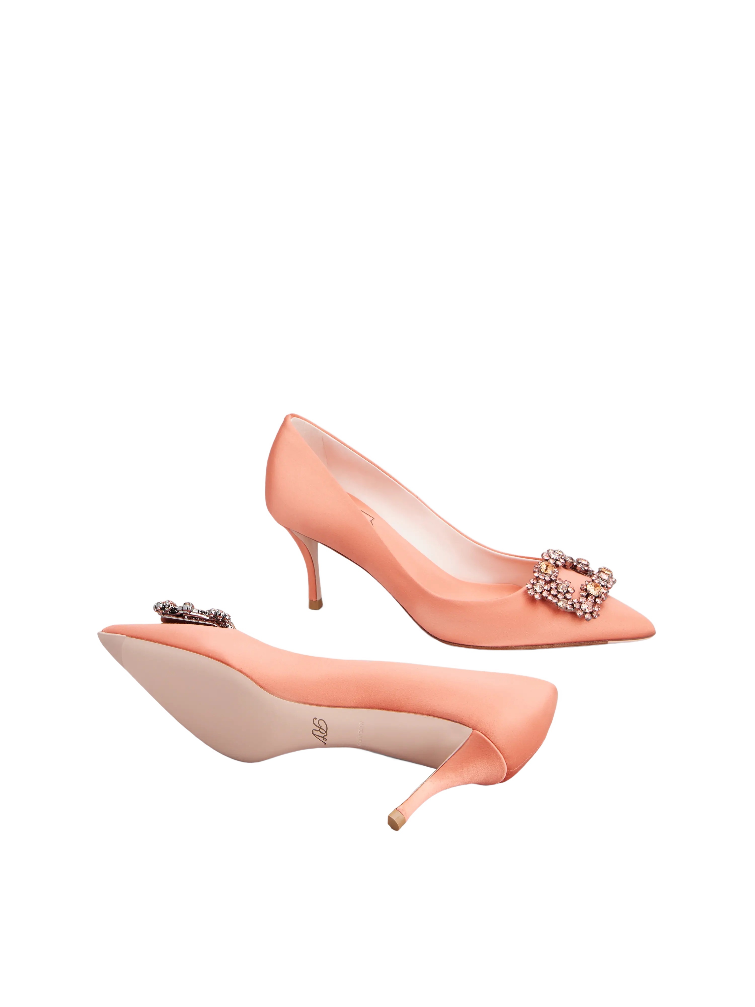 Shop Roger Vivier Efflorescence Pumps In Satin In Pink