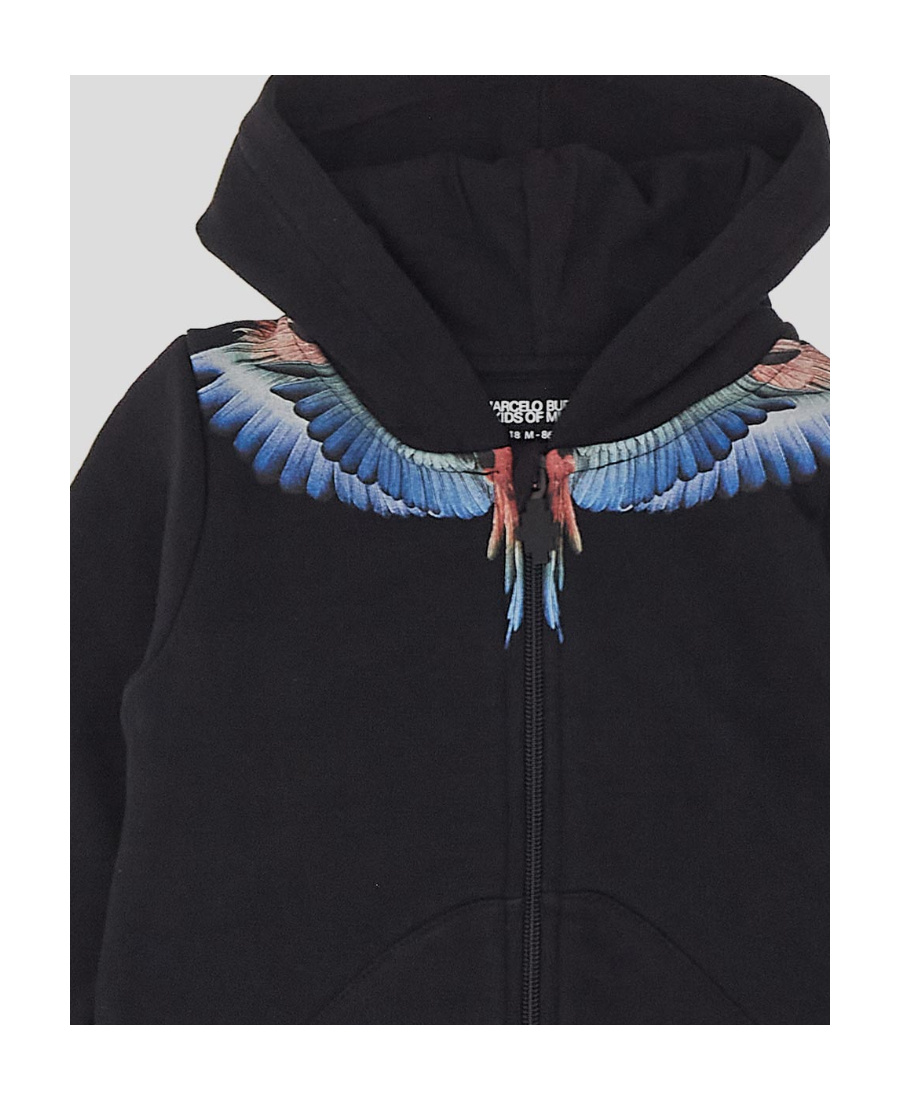 Marcelo Burlon County Of Milan Wings-print Hoodie In Black