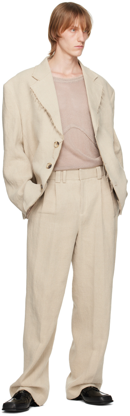 Misbhv Logo Suit Jacket In Nude