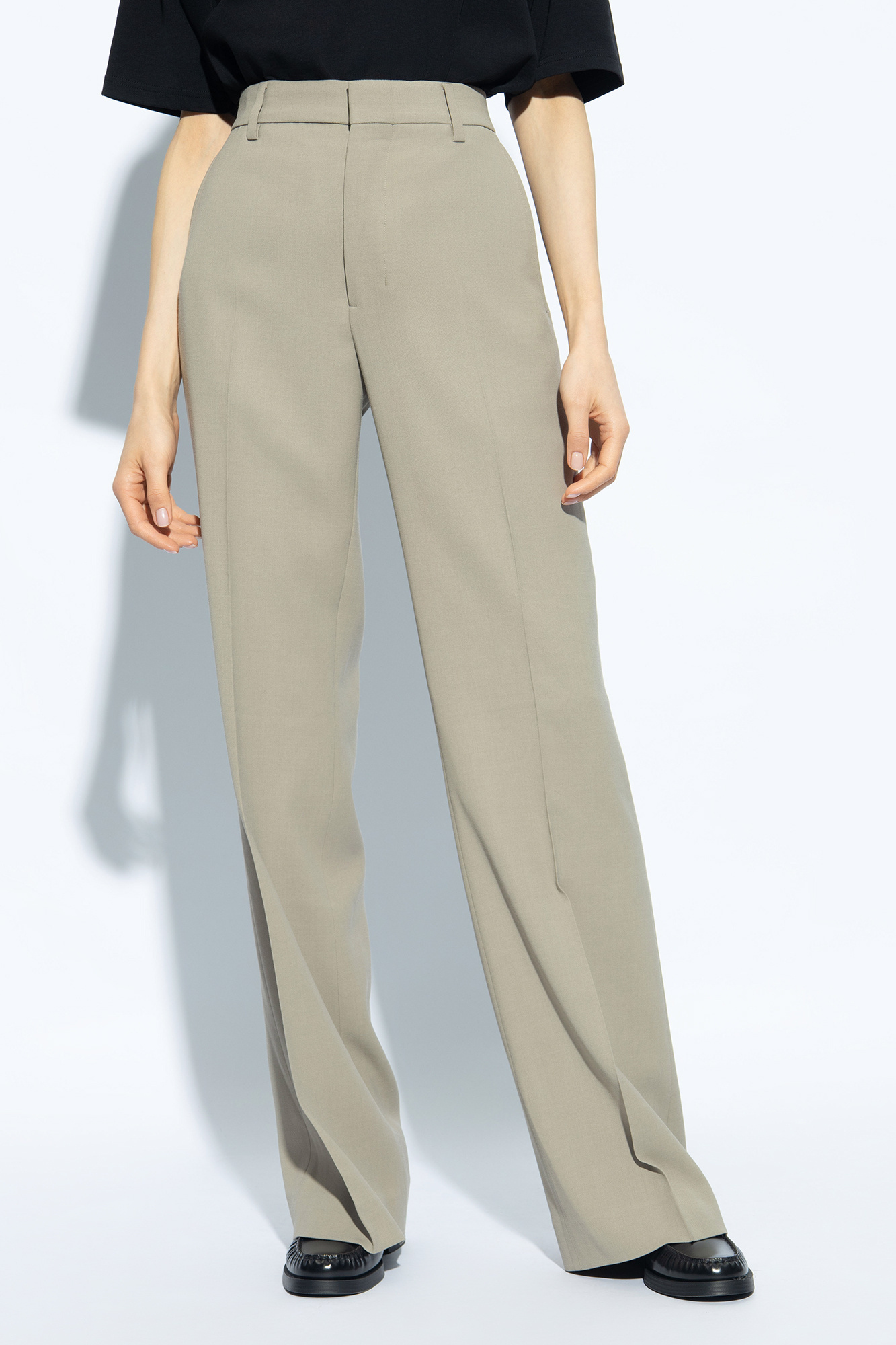 Ami Alexandre Mattiussi Ami Paris High-waist Tailored Trousers In Nude