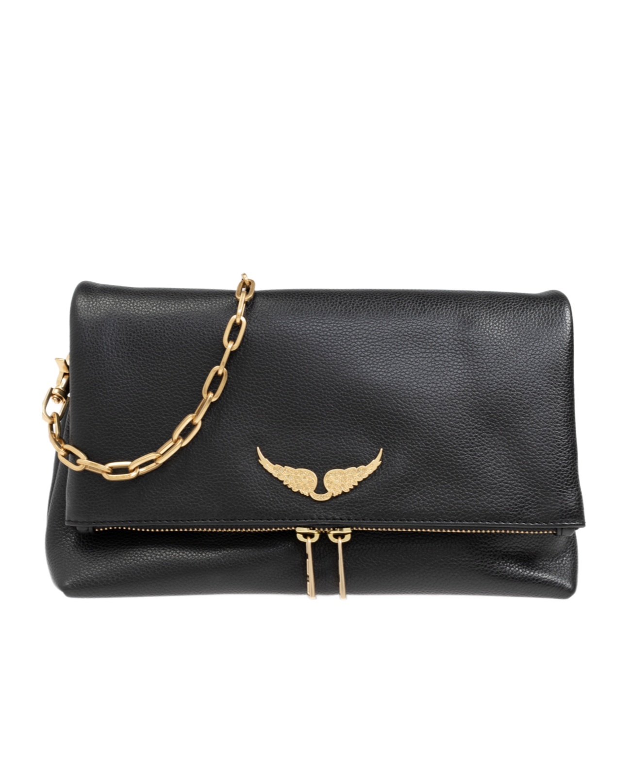 Shop Zadig & Voltaire Logo-plaque Leather Shoulder Bag In Black