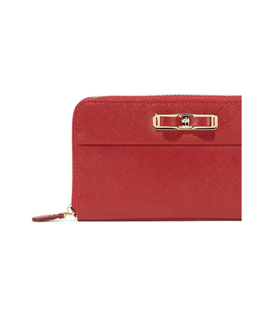 Ferragamo Logo Details Wallet In Red