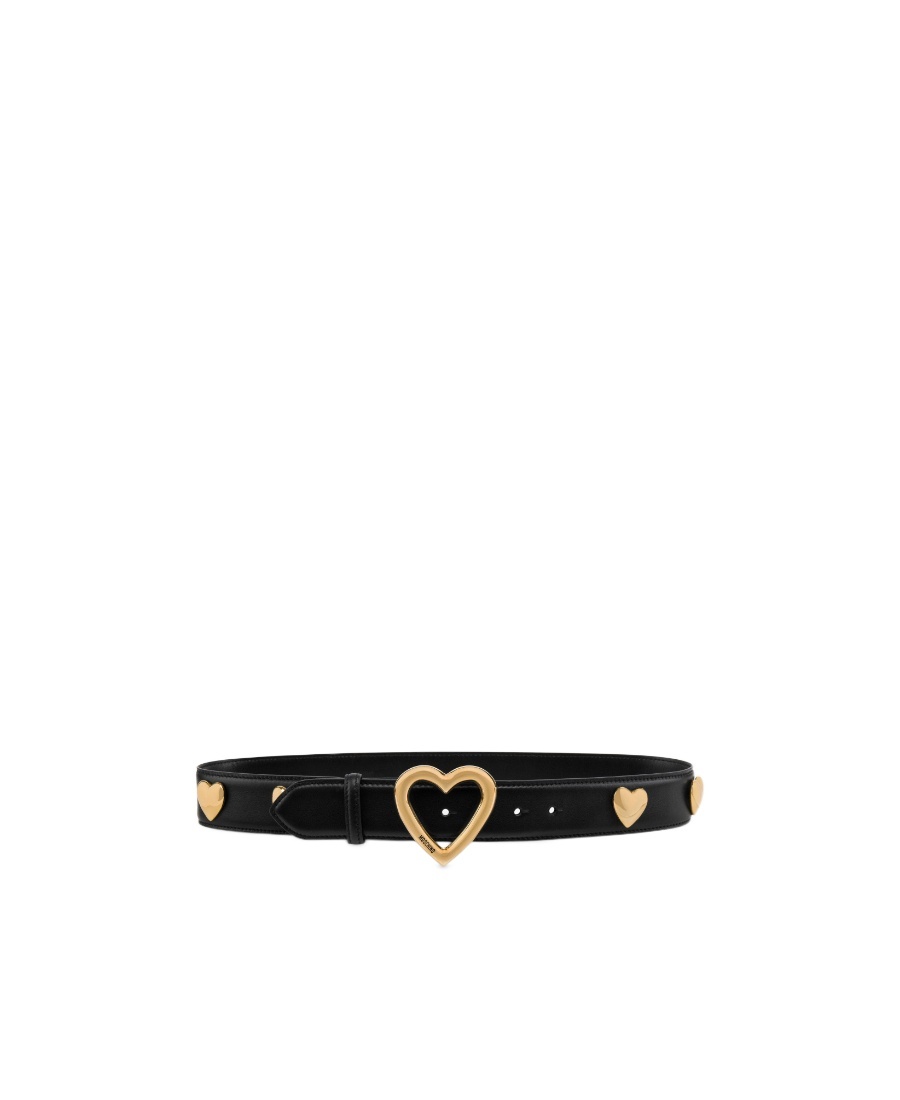Moschino Logo Belt In Black