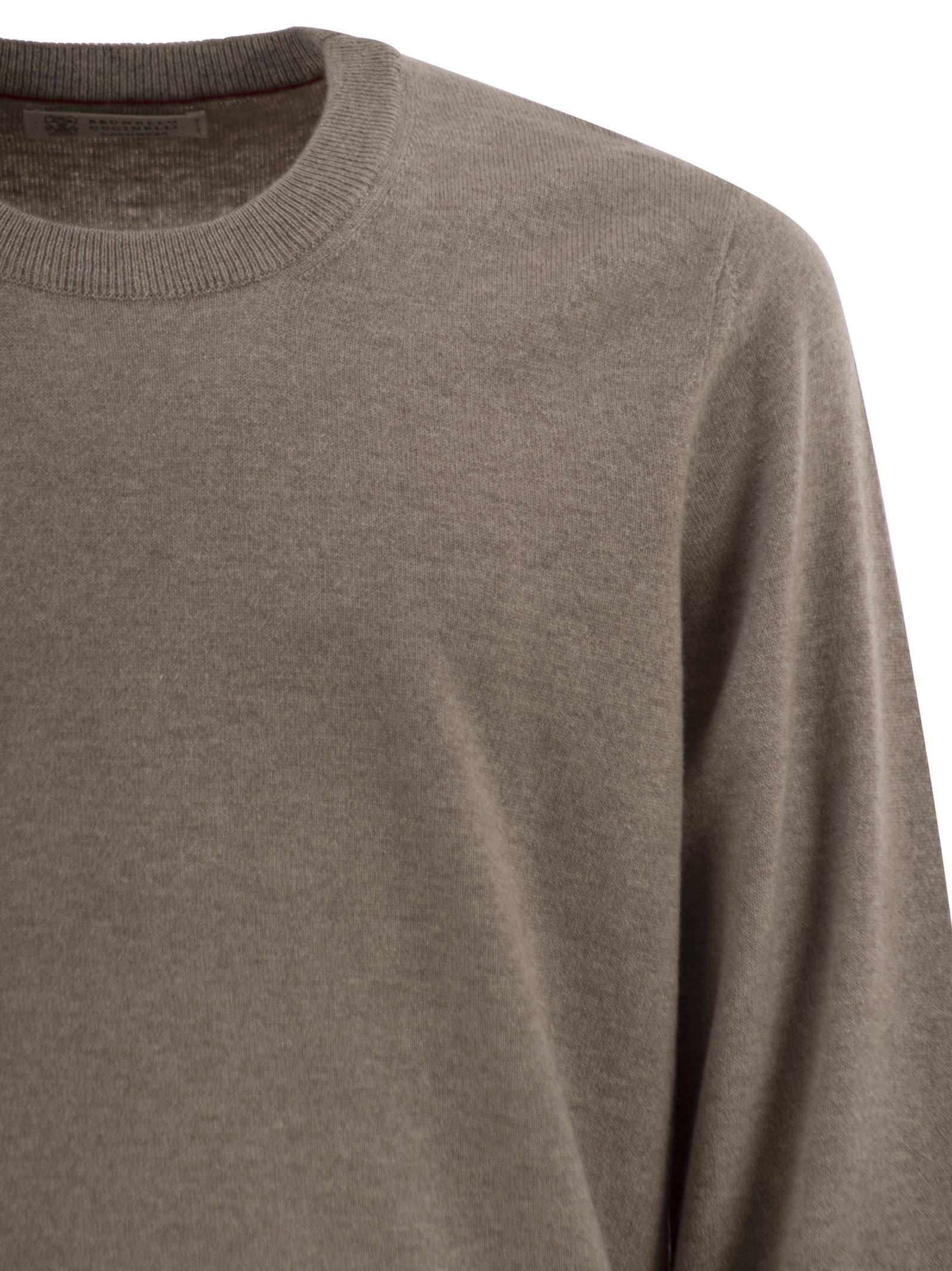 Brunello Cucinelli Men Pure Cashmere Crew-neck Sweater In Brown