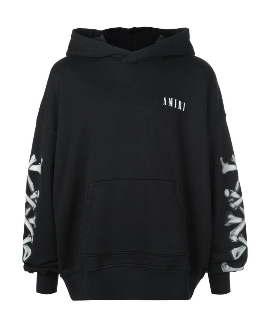 Amiri Oversized Logo Print Hoodie In Black