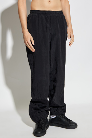 Versace Elastic Waist Casual Pants In Black