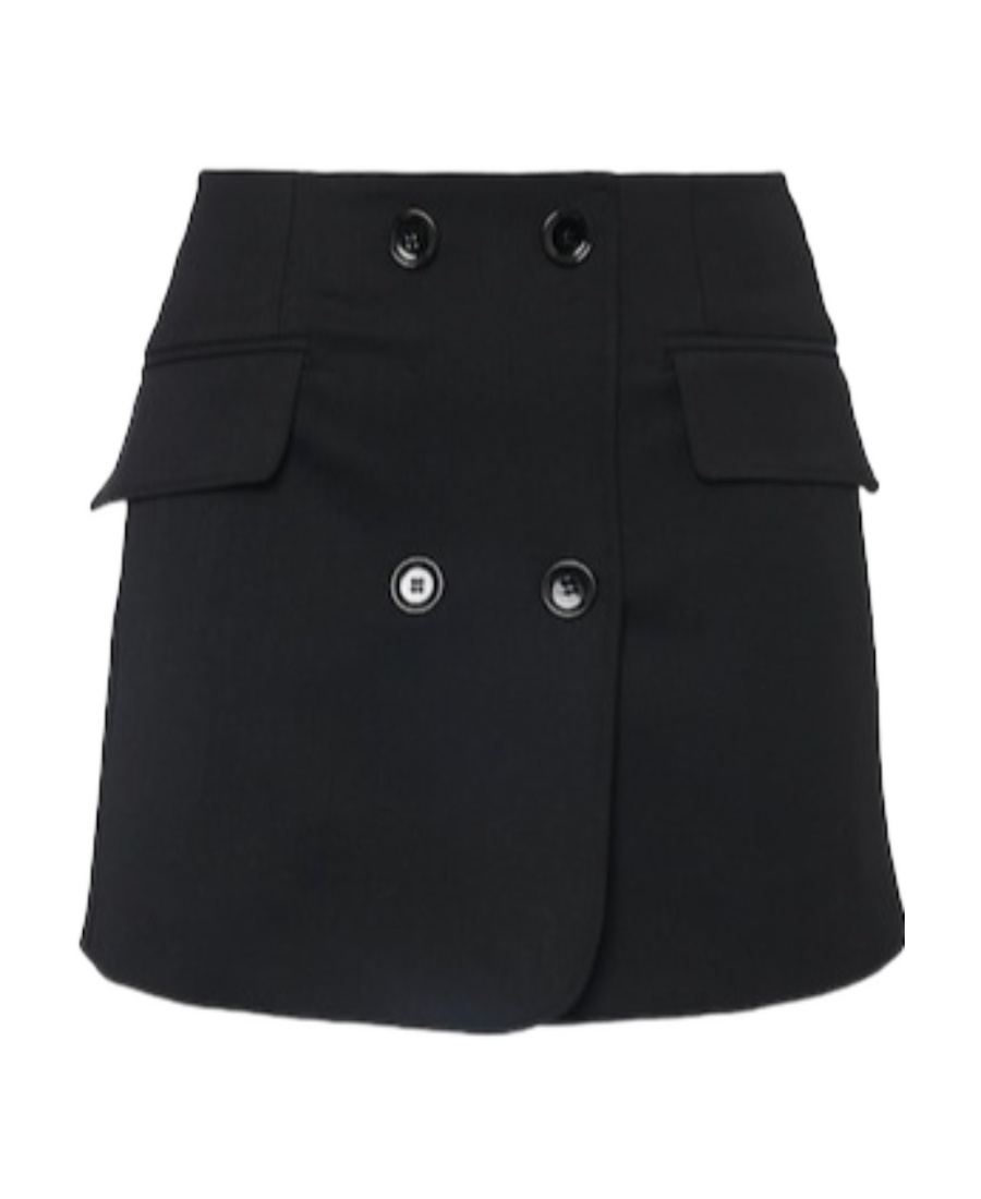 Dolce & Gabbana Stretch Wool Crepe Miniskirt In Black