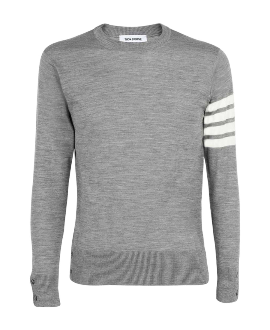 Thom Browne 4-bar Crew Neck Jumper In Gray
