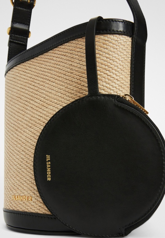 Jil Sander Logo-detailed Bucket Bag In Neutral