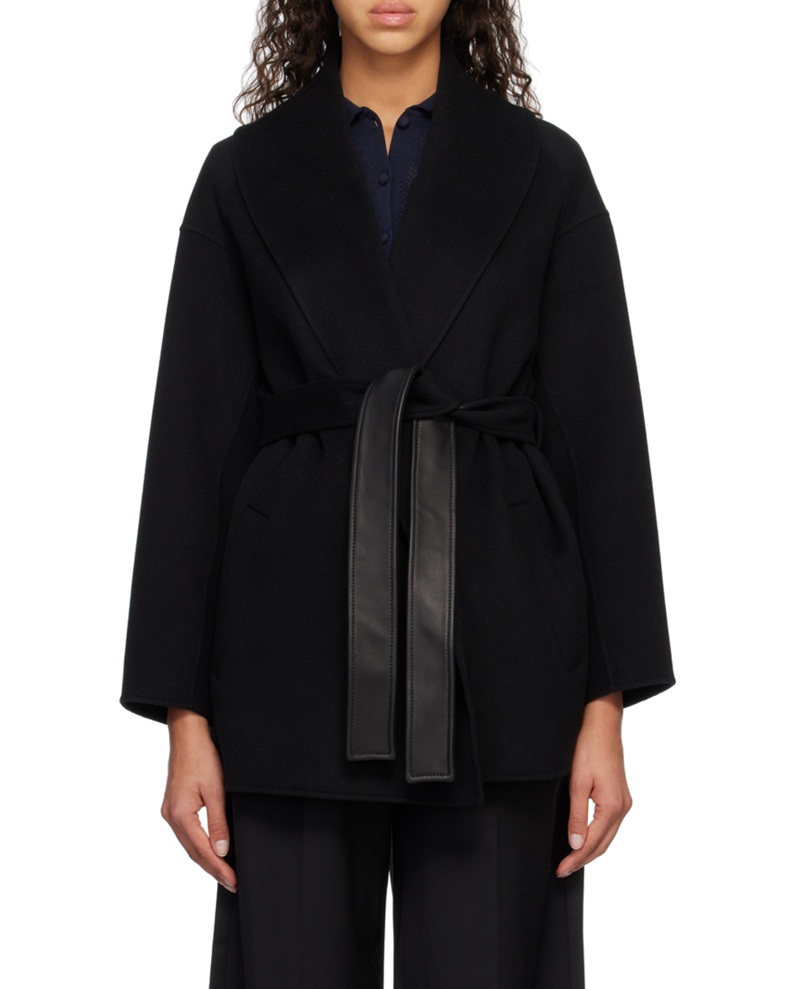 Mackage Lace Up A Short Coat In Black