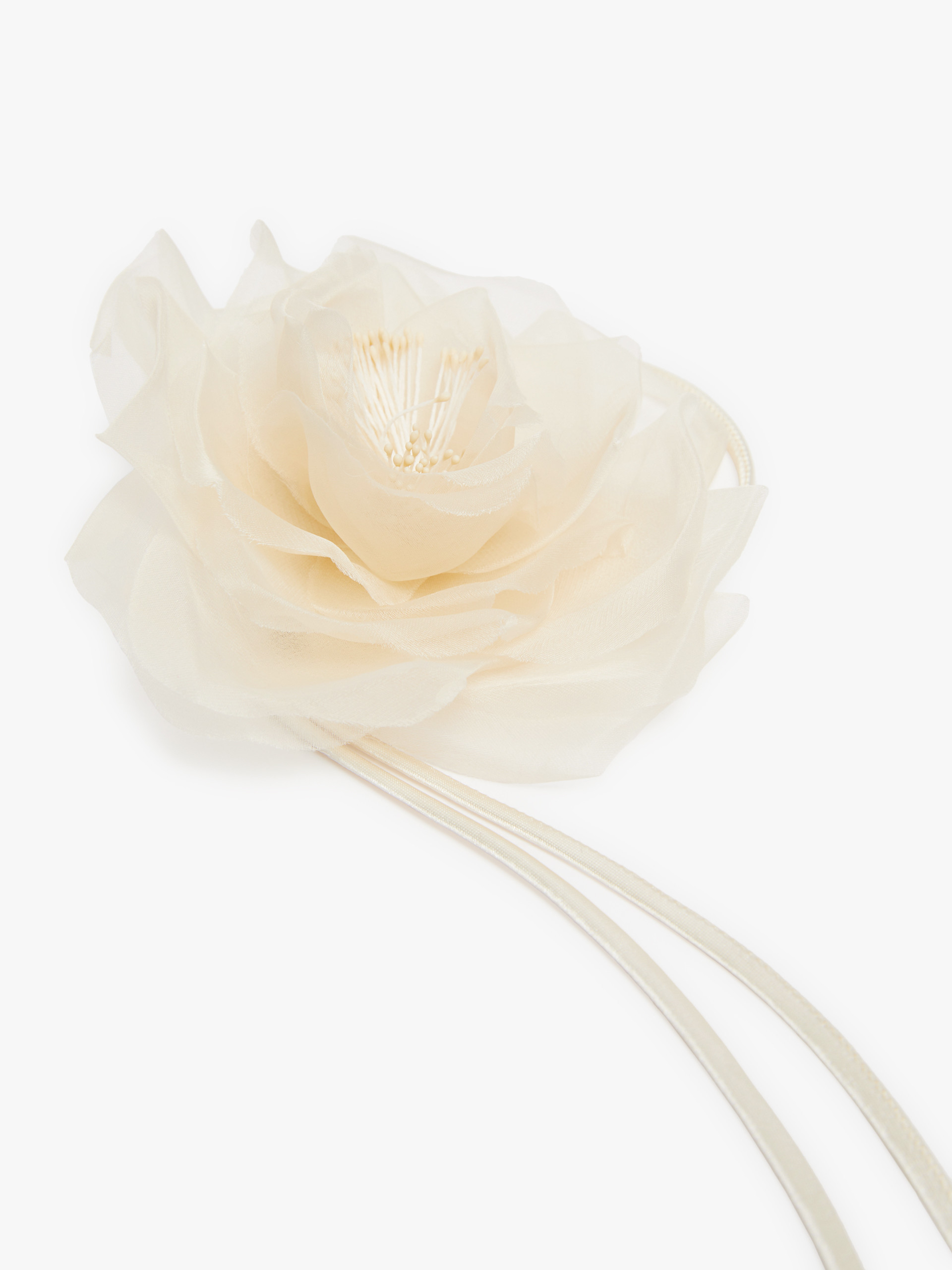 Max Mara Silk Flower Brooch In Yellow