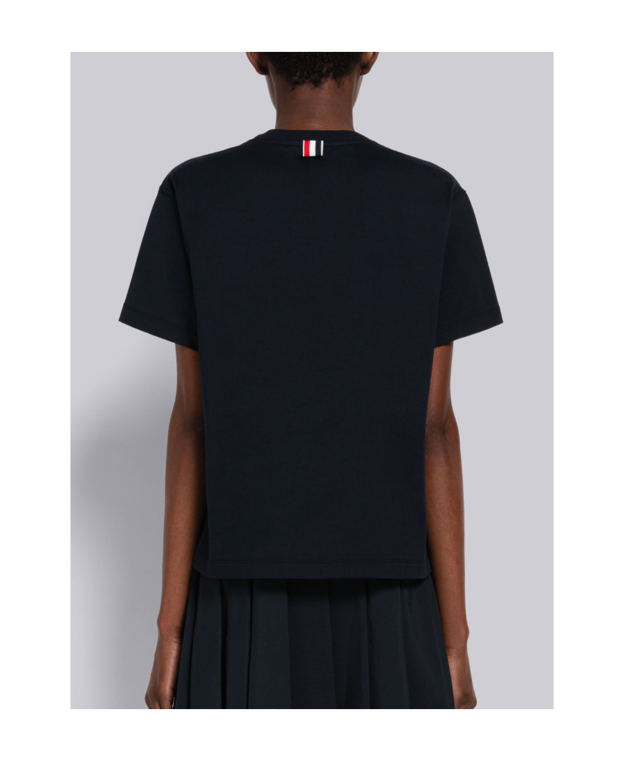 Thom Browne Rwb Tab Cotton T-shirt In Black