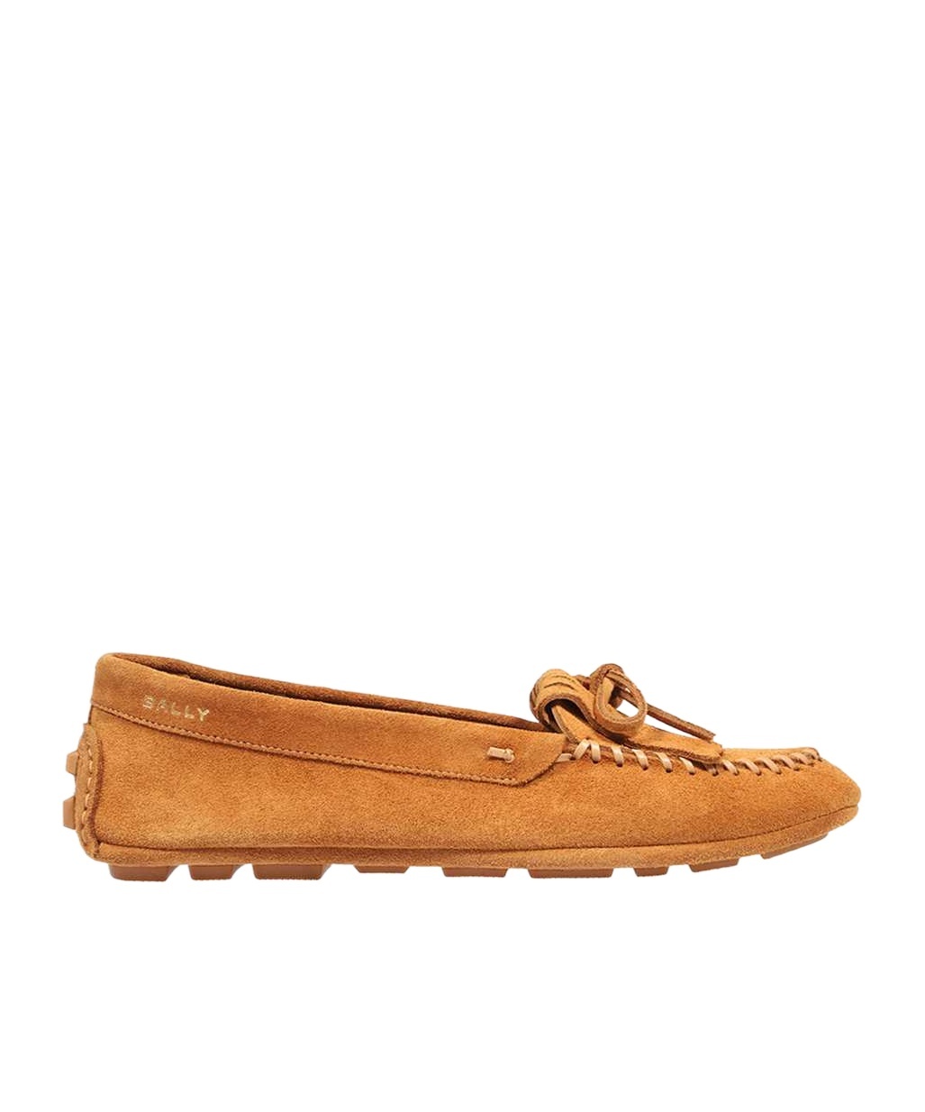 Shop Bally Logo Moccasins In Brown