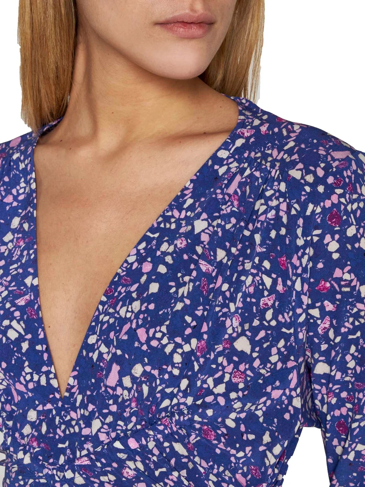 Shop Isabel Marant Ruffled Floral-print Minidress In Blue