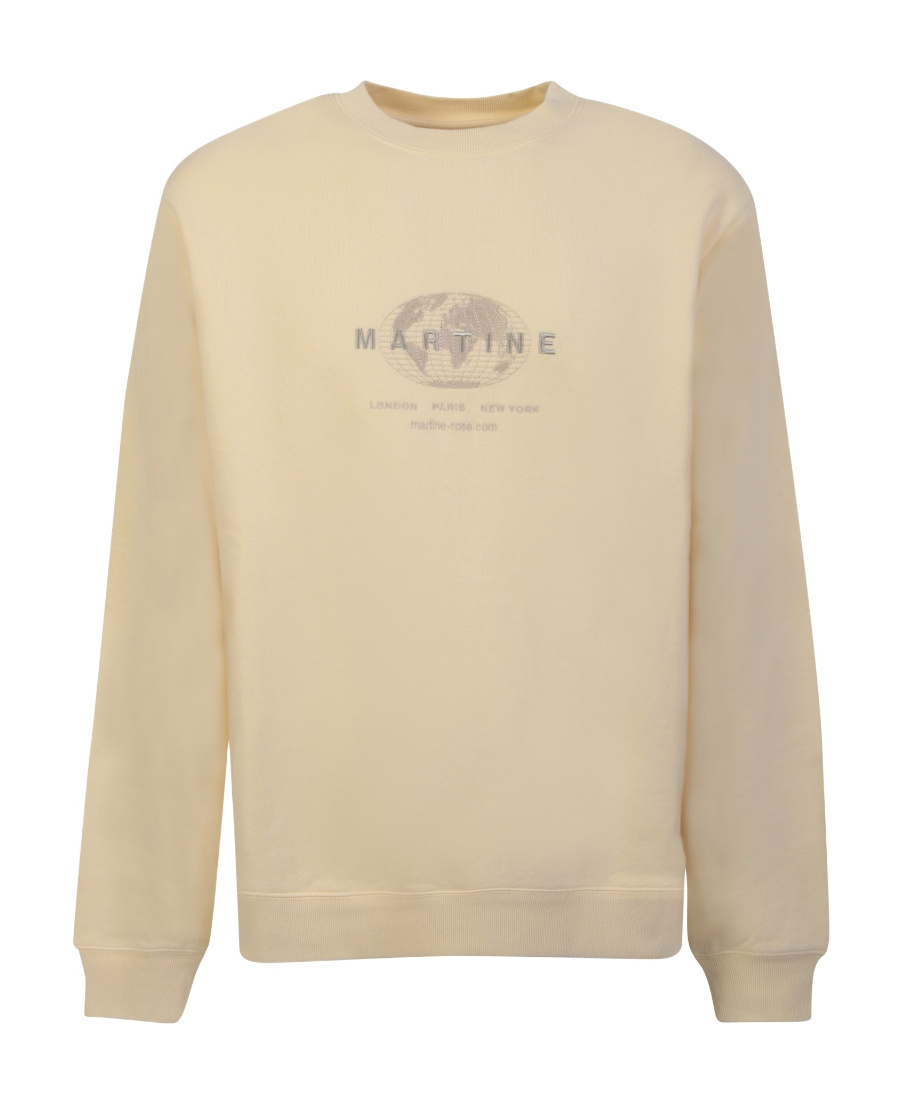 Shop Martine Rose Long-sleeved Round-neck Sweater In Nude
