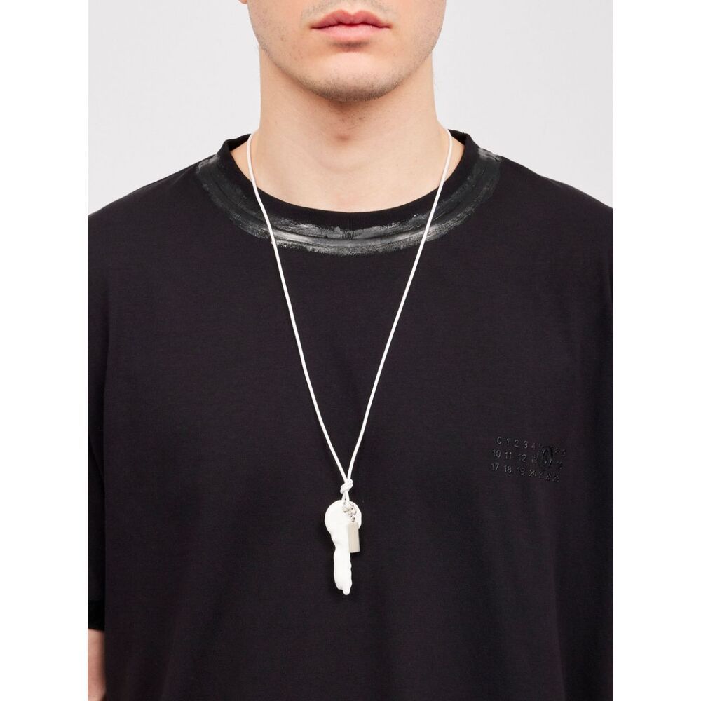 Shop Mm6 Maison Margiela Key Pendant Necklace In White