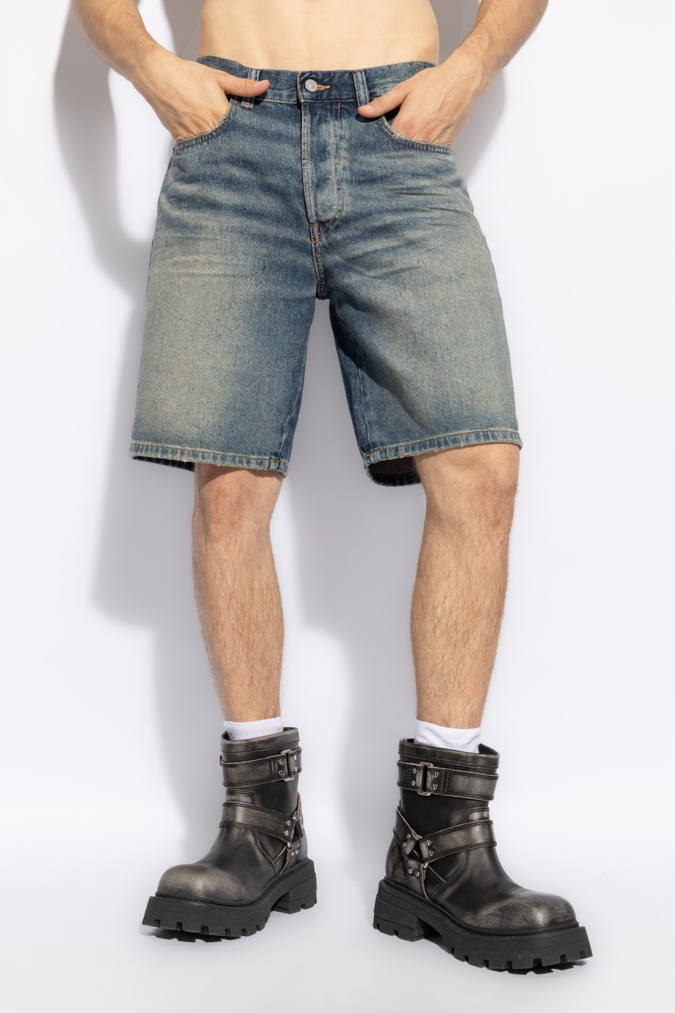 Diesel Denim Shorts Trousers Light Blue In Gray