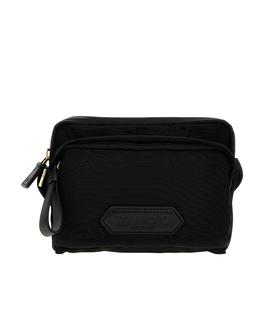 Tom Ford Logo-patch Crossbody Bag In Black