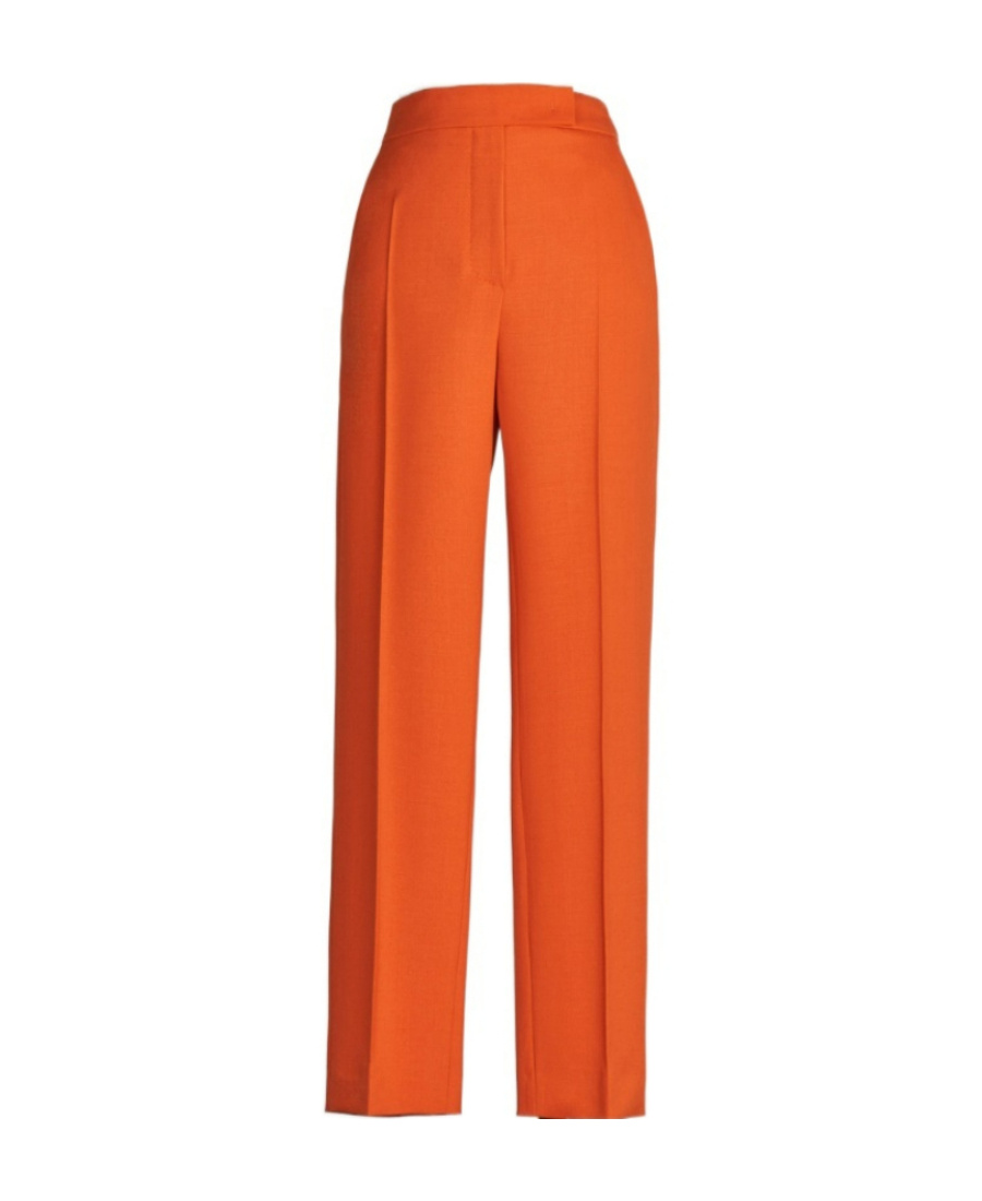 Max Mara Straight Casual Pants In Orange