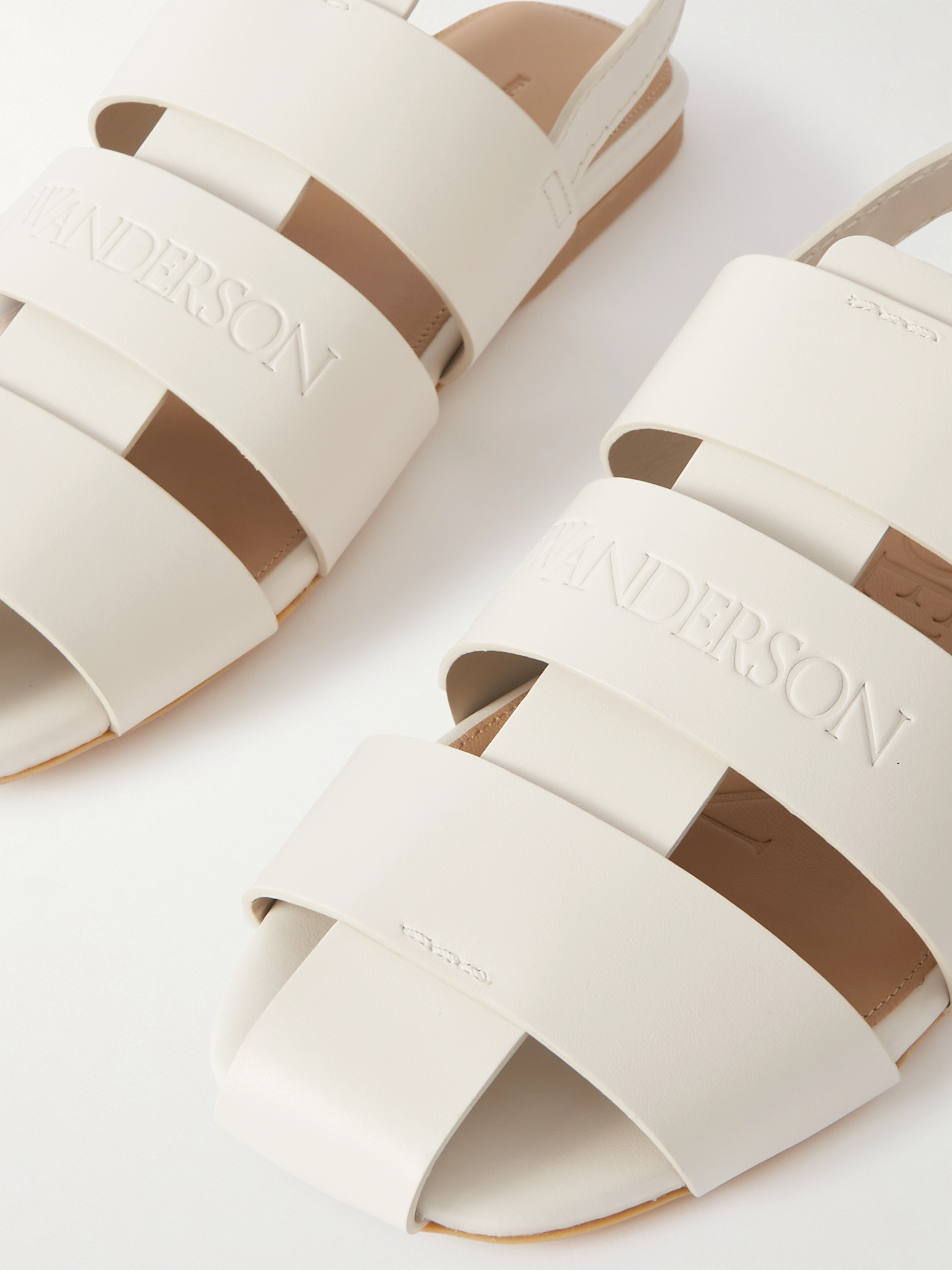 Jw Anderson Logo Flat Sandals In Nude
