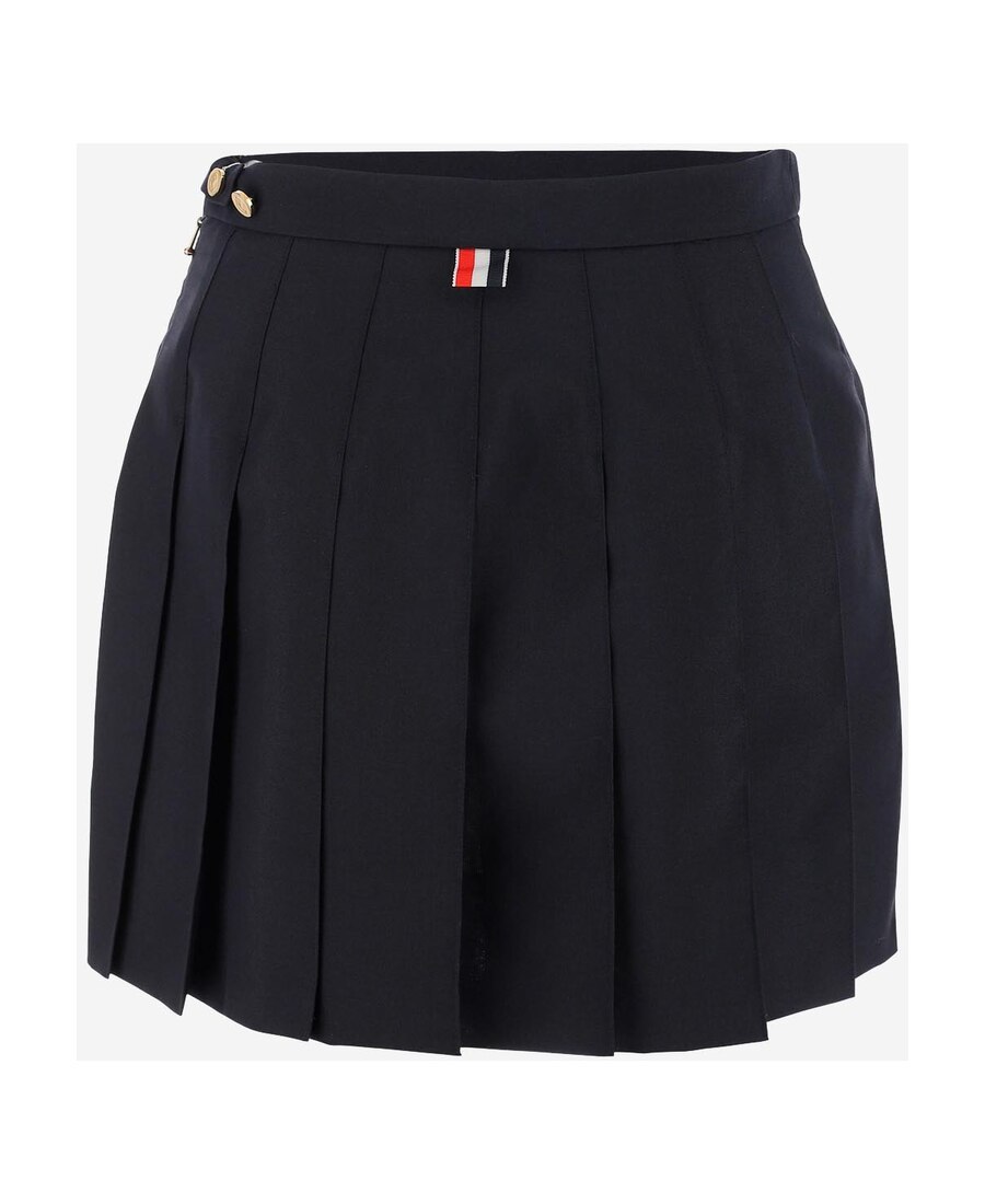 Shop Thom Browne Asymmetric Pleated Miniskirt In Black