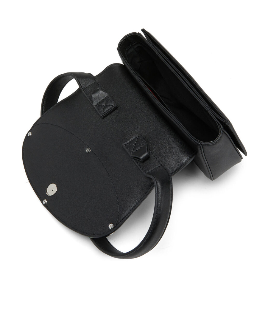 Diesel Mini Shoulder Bag In Soft Nappa Leather With Logo Detail In Black