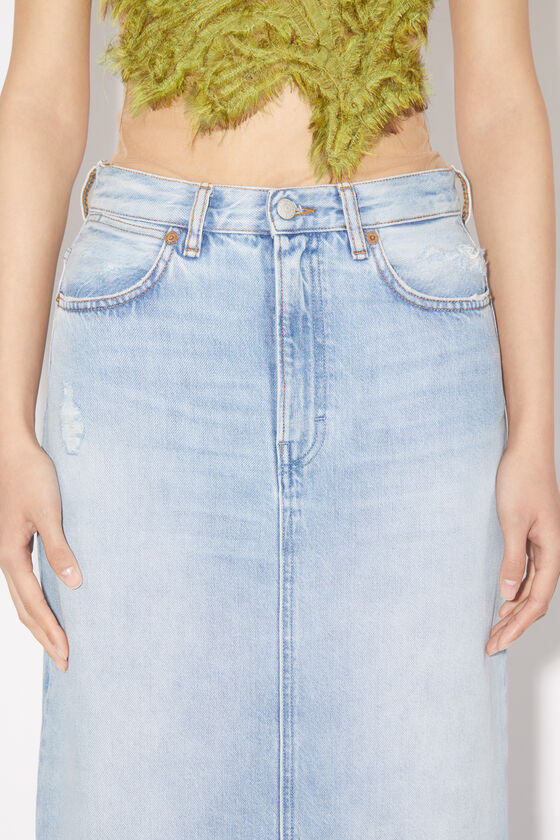 Shop Acne Studios High-waisted Denim Maxi Skirt In Blue