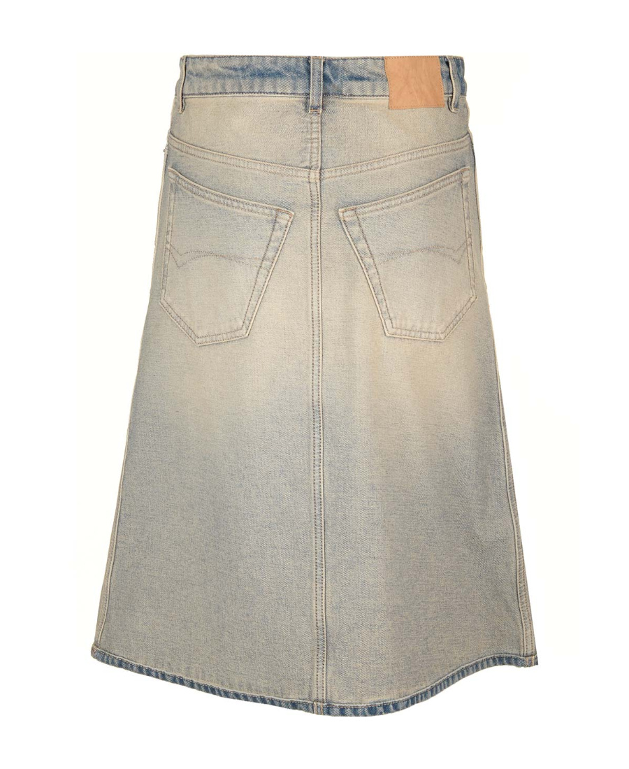 Shop Balenciaga Denim Short Skirt In Nude