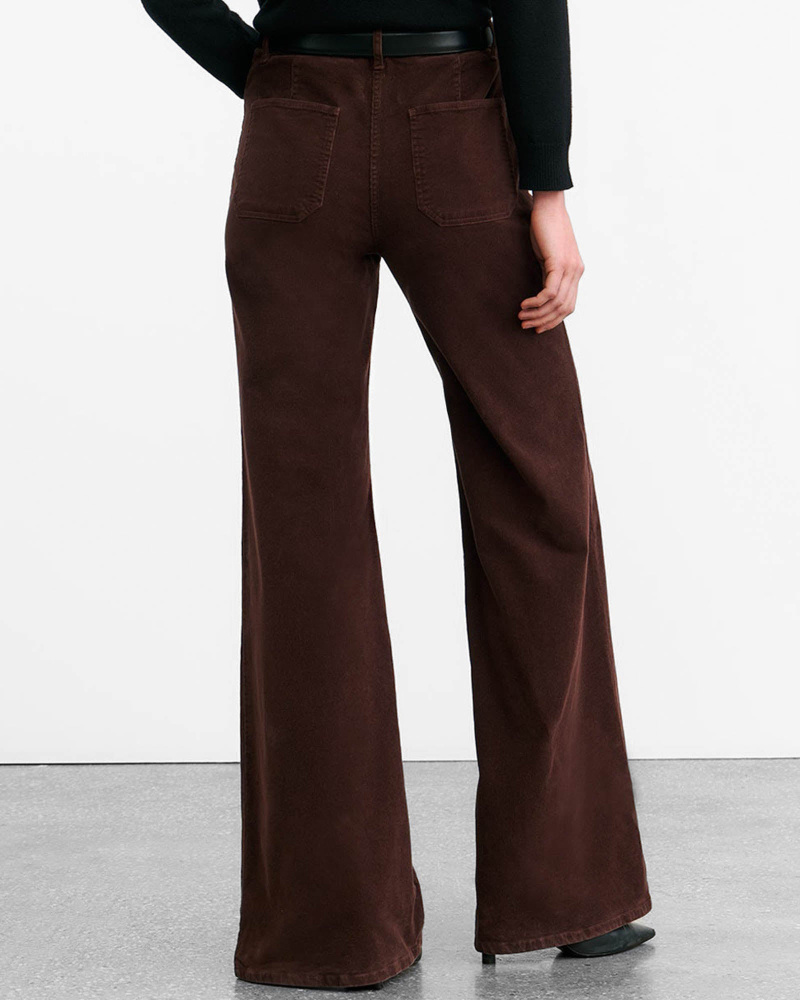 Nili Lotan Florence Cotton-blend Corduroy Flared Pants In Burgundy