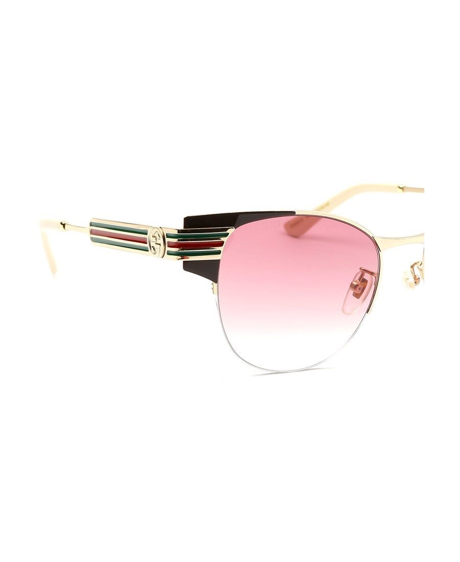 Gucci Cat's Eye Embossed Logo Sunglasses In Pink