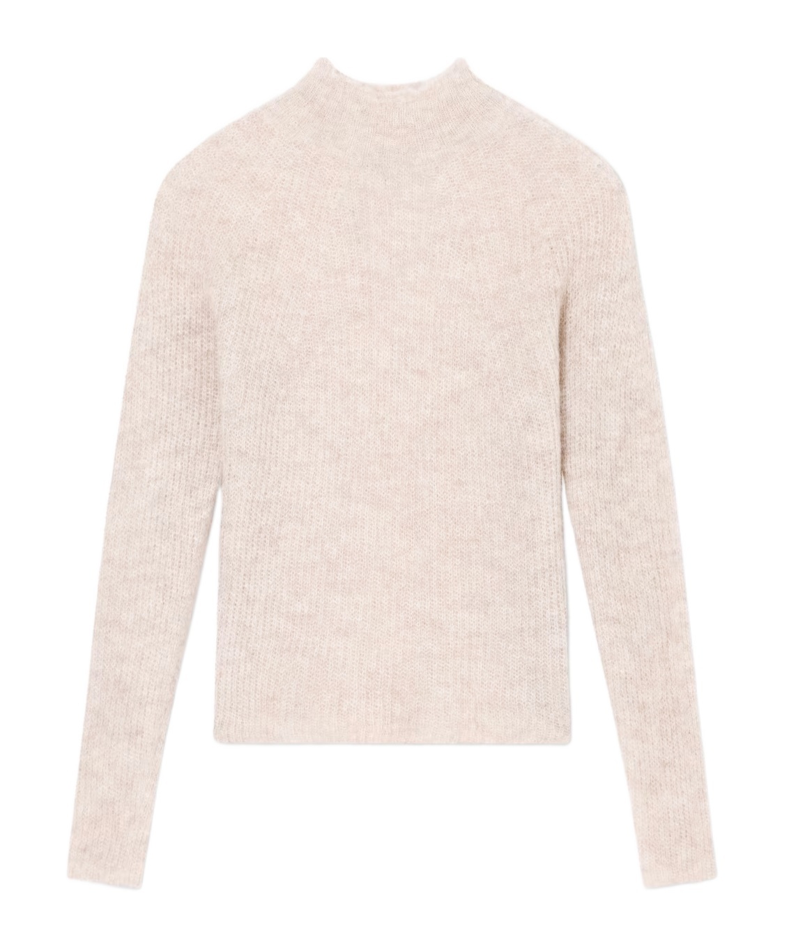 Emporio Armani Mock-neck Jumper In An Alpaca Wool Blend In Neutral