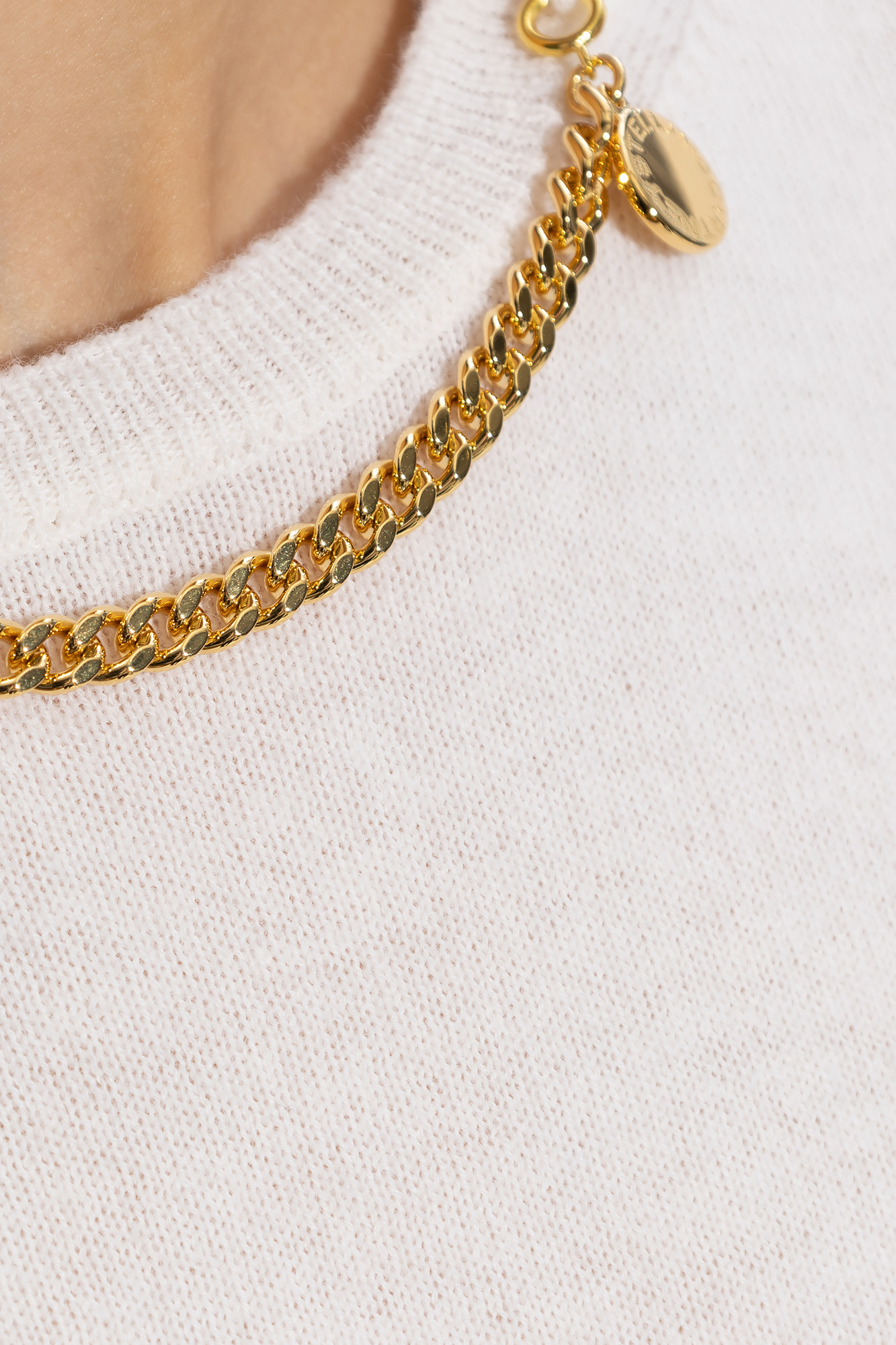 Stella Mccartney Round Neck Long-sleeved Sweater In White