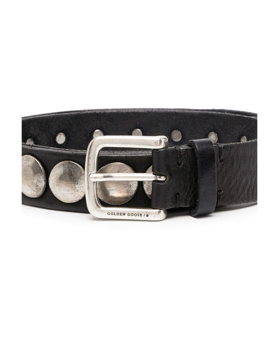 GOLDEN GOOSE DISC-EMBELLISHED BELT 