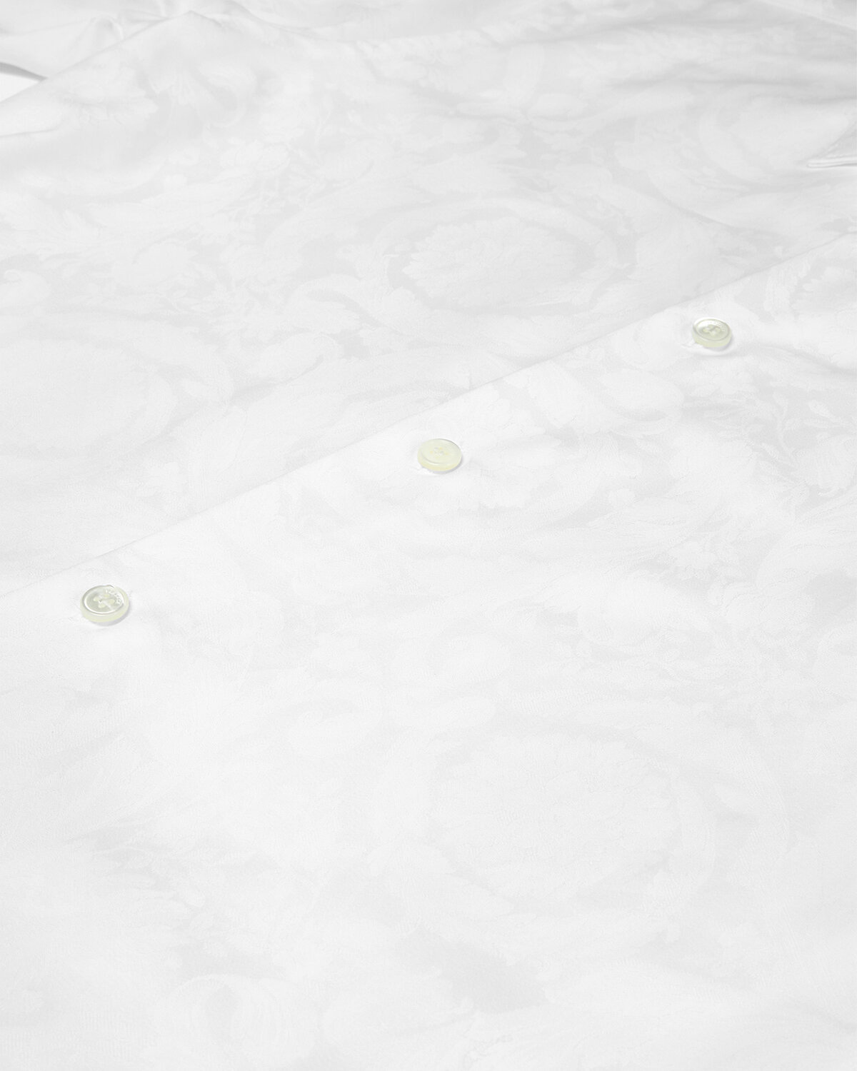 Versace Barocco Jacquard Button-up Shirt In White