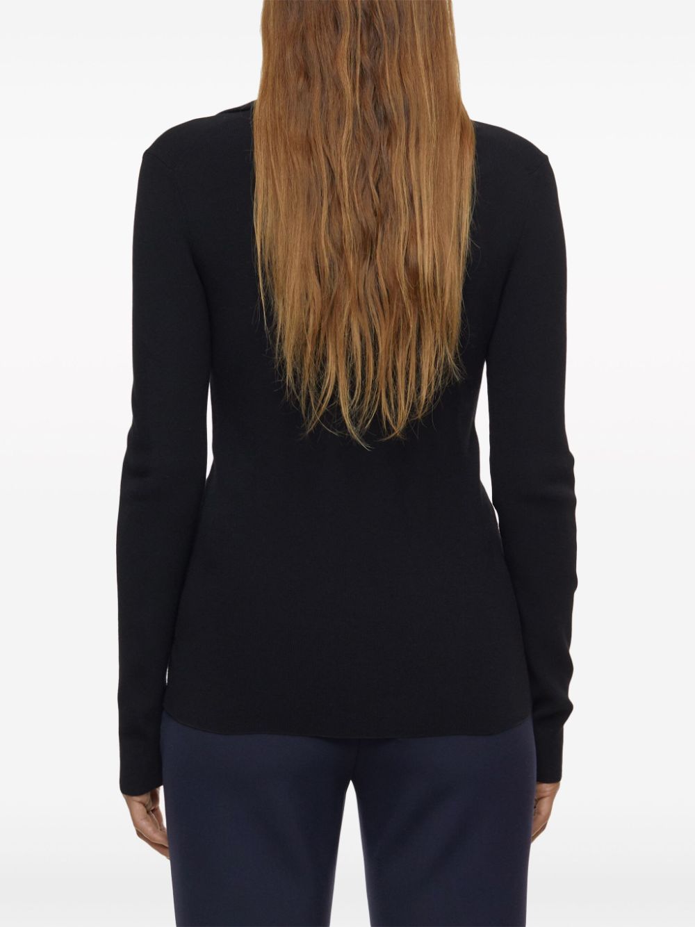 Shop Closed Roll-neck Zipped Cardigan In Black