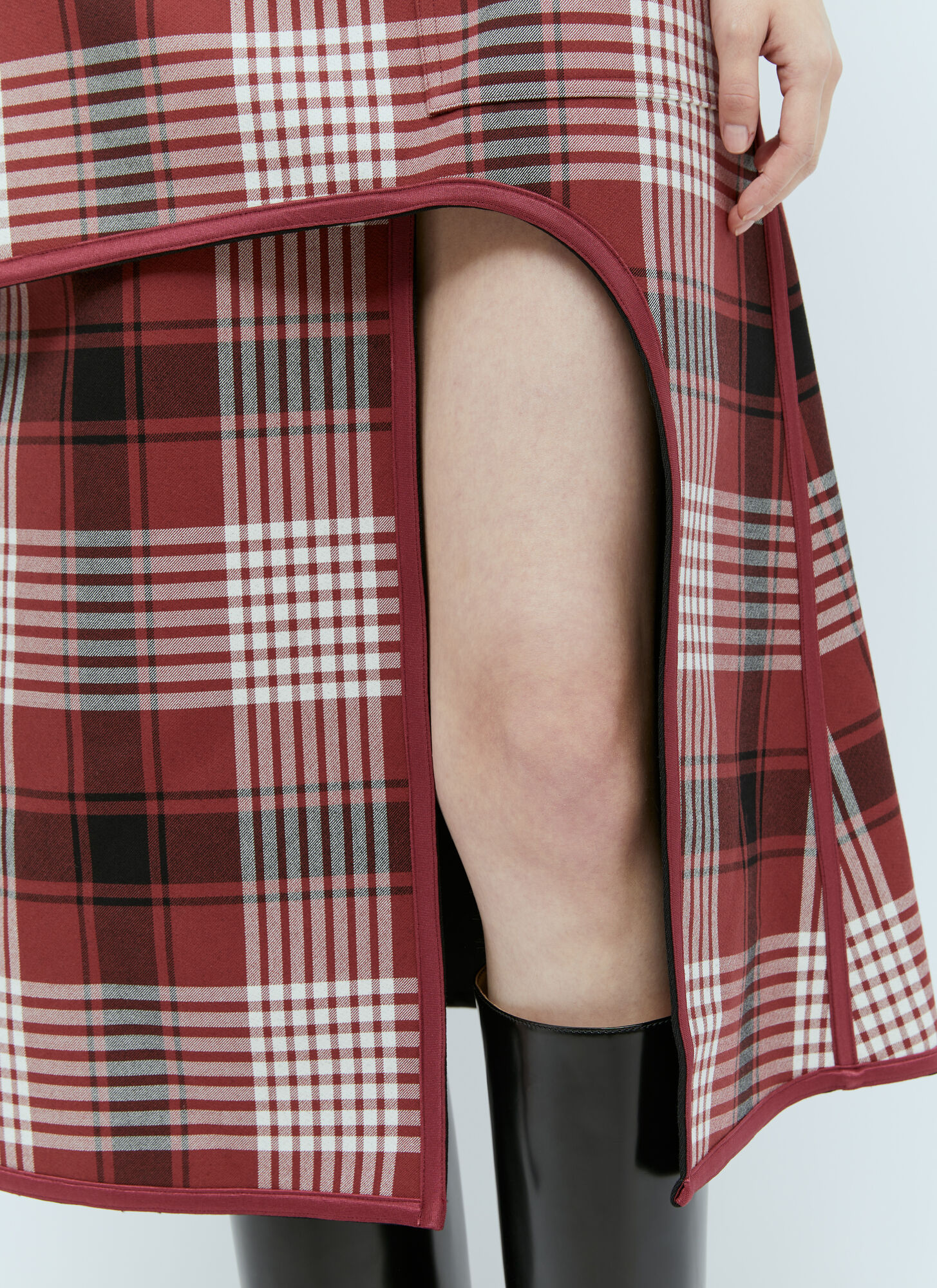 Issey Miyake Wool-cotton Reversible Midi Skirt In Multicolor